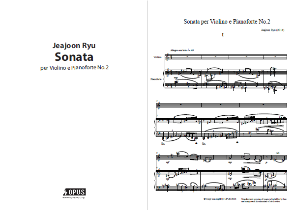 Jeajoon Ryu : Sonata per violino e Pianoforte No.2