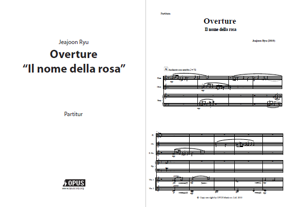 Jeajoon Ryu : Overture “Il nome della rosa” [Study Score]