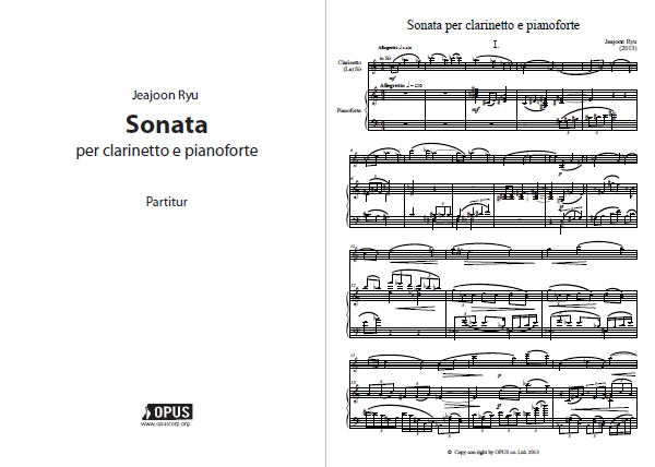 Jeajoon Ryu : Sonata per clarinetto e Pianoforte